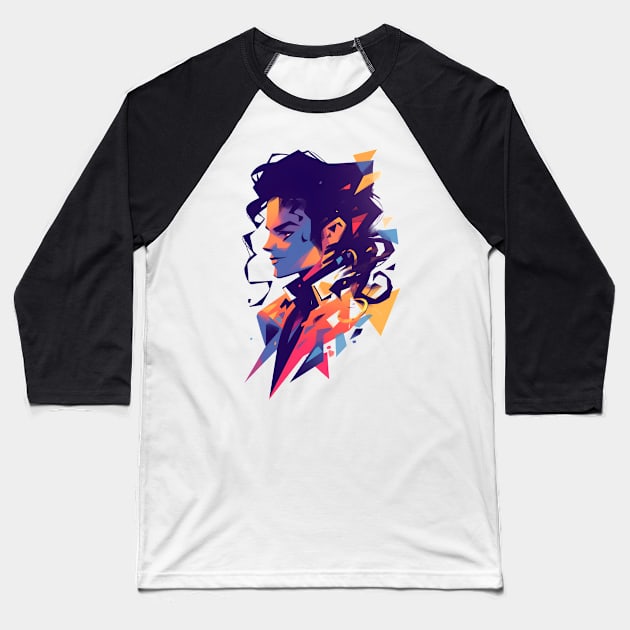 Colorful Silhouette of a Legend - Pop Music Baseball T-Shirt by Fenay-Designs